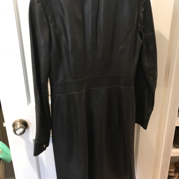 Tory Burch Black Leather Jacket with Ruffle Accents Size 4 - Picture 2 of 6